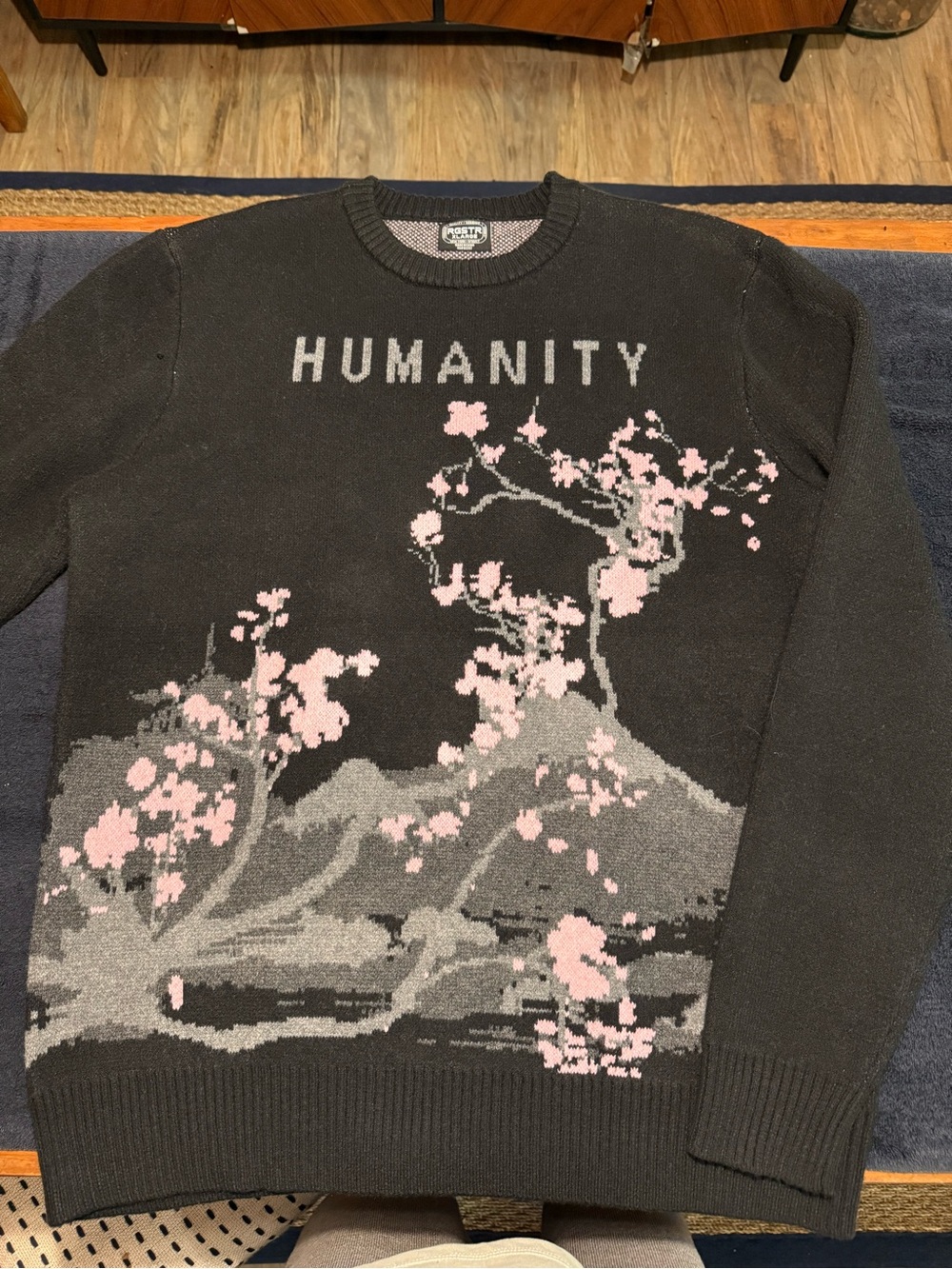 RGSTR Humanity Japan Cherry Blossom Graphic Knit Sweater XL Streetwear